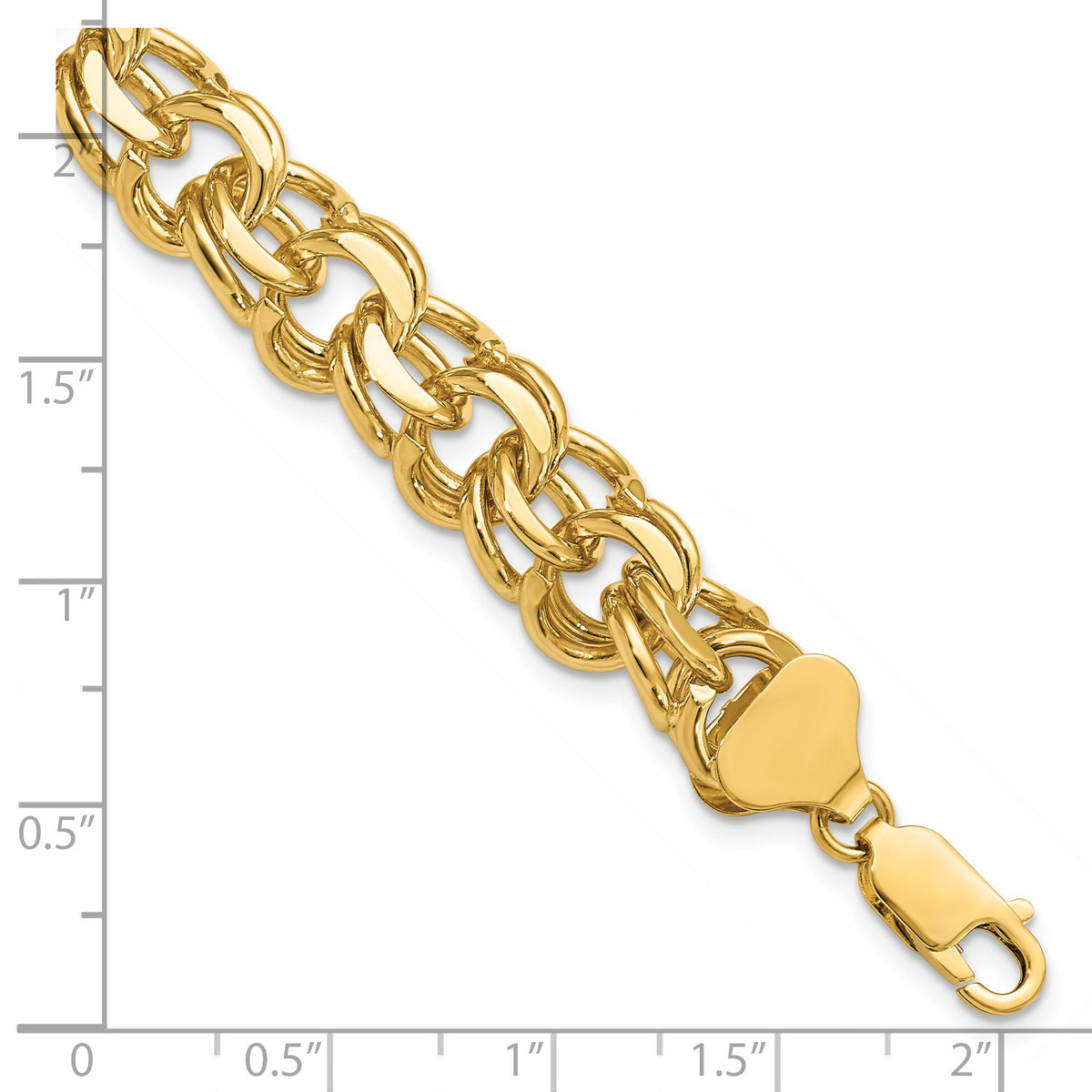 14k Double Link Charm Bracelet-DO509-7
