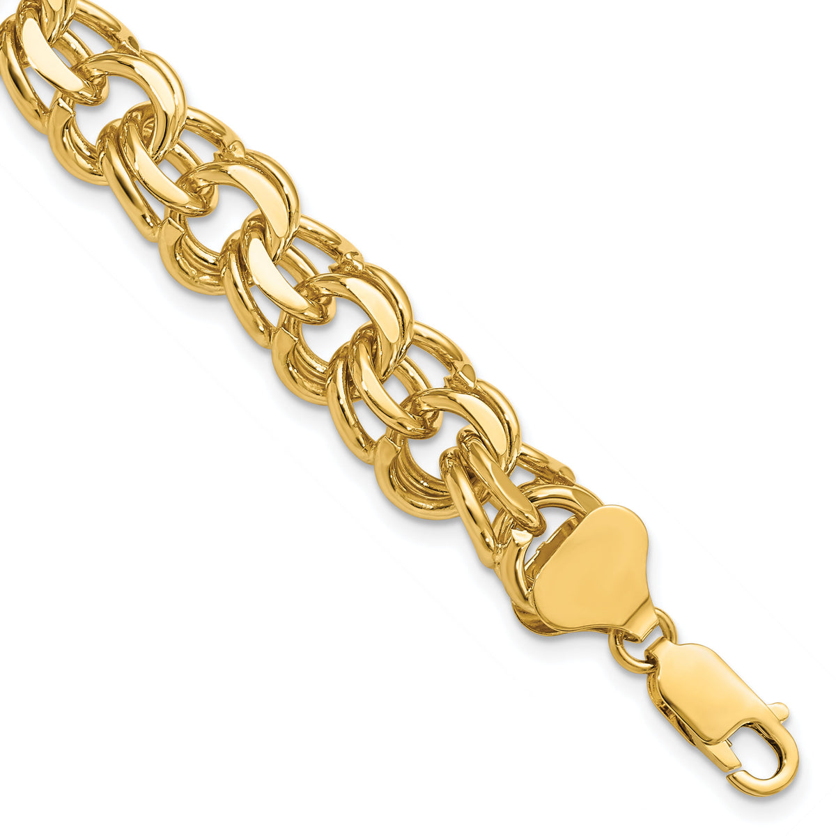 14k Double Link Charm Bracelet-DO509-7