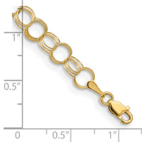 14k Solid Triple Link Charm Bracelet-DO530-7