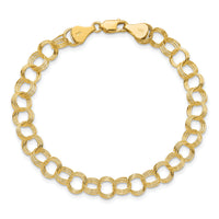 14k Solid Triple Link Charm Bracelet-DO531-8