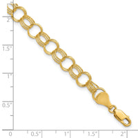 14k Solid Triple Link Charm Bracelet-DO531-7