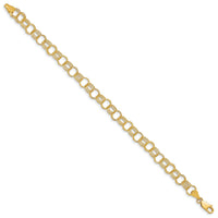14k Solid Triple Link Charm Bracelet-DO532-8