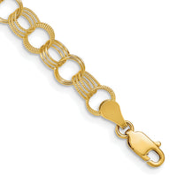 14k Solid Triple Link Charm Bracelet-DO532-8