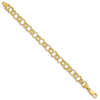 14k Solid Triple Link Charm Bracelet-DO533-7