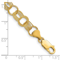 14k Solid Triple Link Charm Bracelet-DO533-7