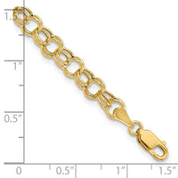 14k Hollow Double Link Charm Bracelet-DO541-8
