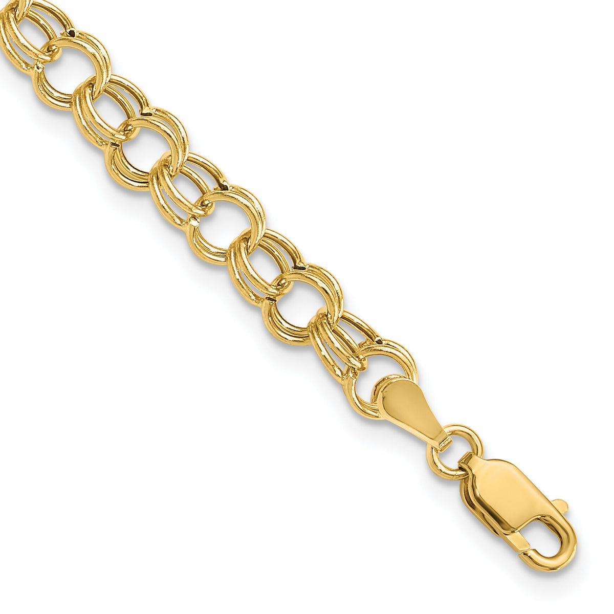 14k Hollow Double Link Charm Bracelet-DO541-6