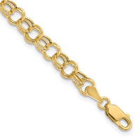 14k Hollow Double Link Charm Bracelet-DO541-6