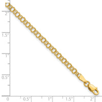 14k 3.5mm Solid Double Link Charm Bracelet-DO554-8