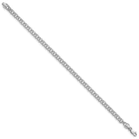 14k White Gold 7in 3.75mm Solid Double Link Charm Bracelet-DOH15W-7