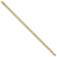 14k 7in 4.75mm Solid Double Link Charm Bracelet-DOH16-7