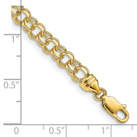 14k 8in 4.75mm Solid Double Link Charm Bracelet-DOH16-8
