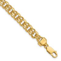 14k 7in 7.5mm Solid Double Link Charm Bracelet-DOH19-7