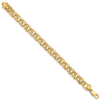 14k 7in 8.5mm Solid Double Link Charm Bracelet-DOH20-7