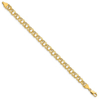 14k 7in 6.5mm Hollow Double Link Charm Bracelet-DOH23-7