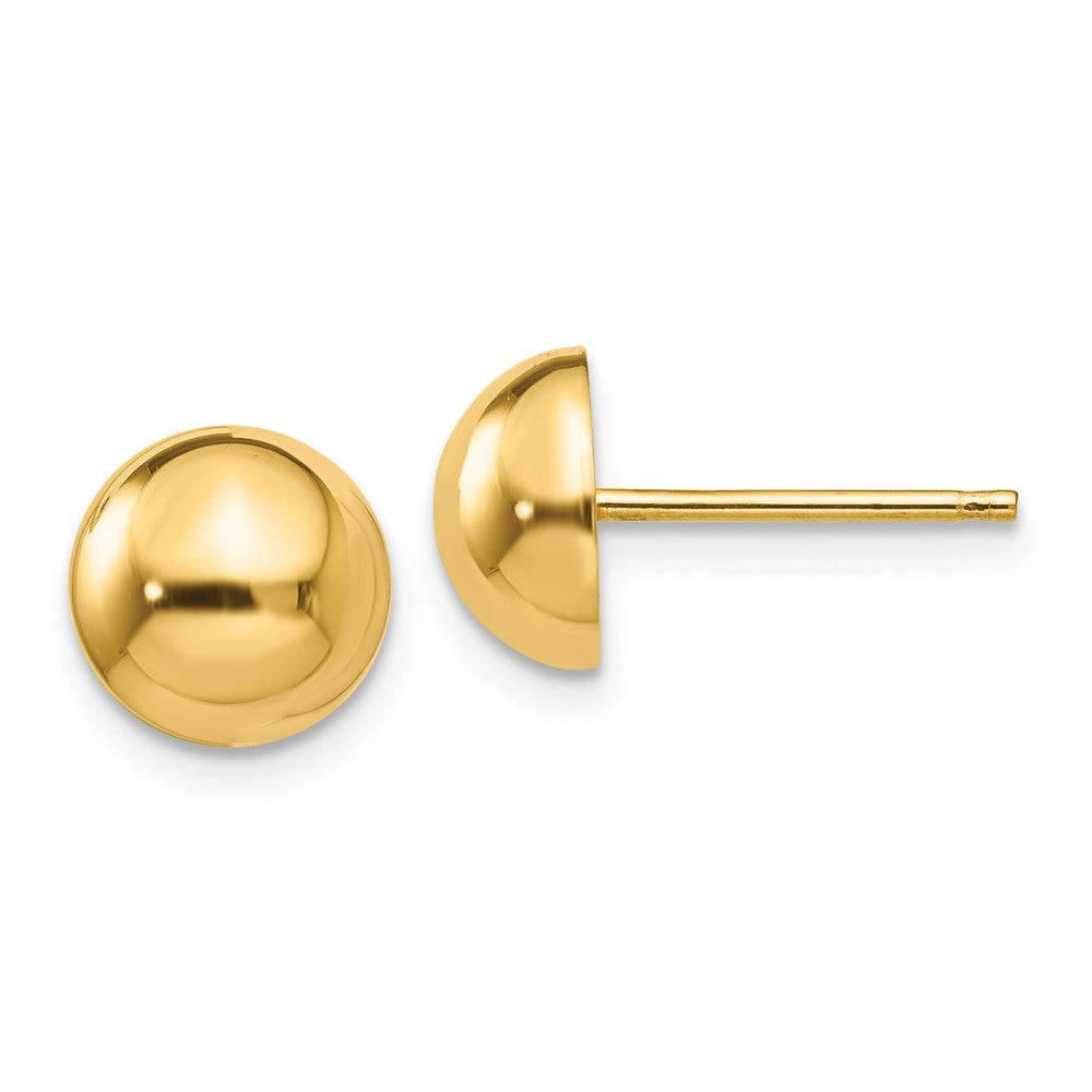 14k Polished 8mm Half Ball Post Earrings-E1033