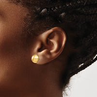 14k Polished 10mm Half Ball Post Earrings-E1034