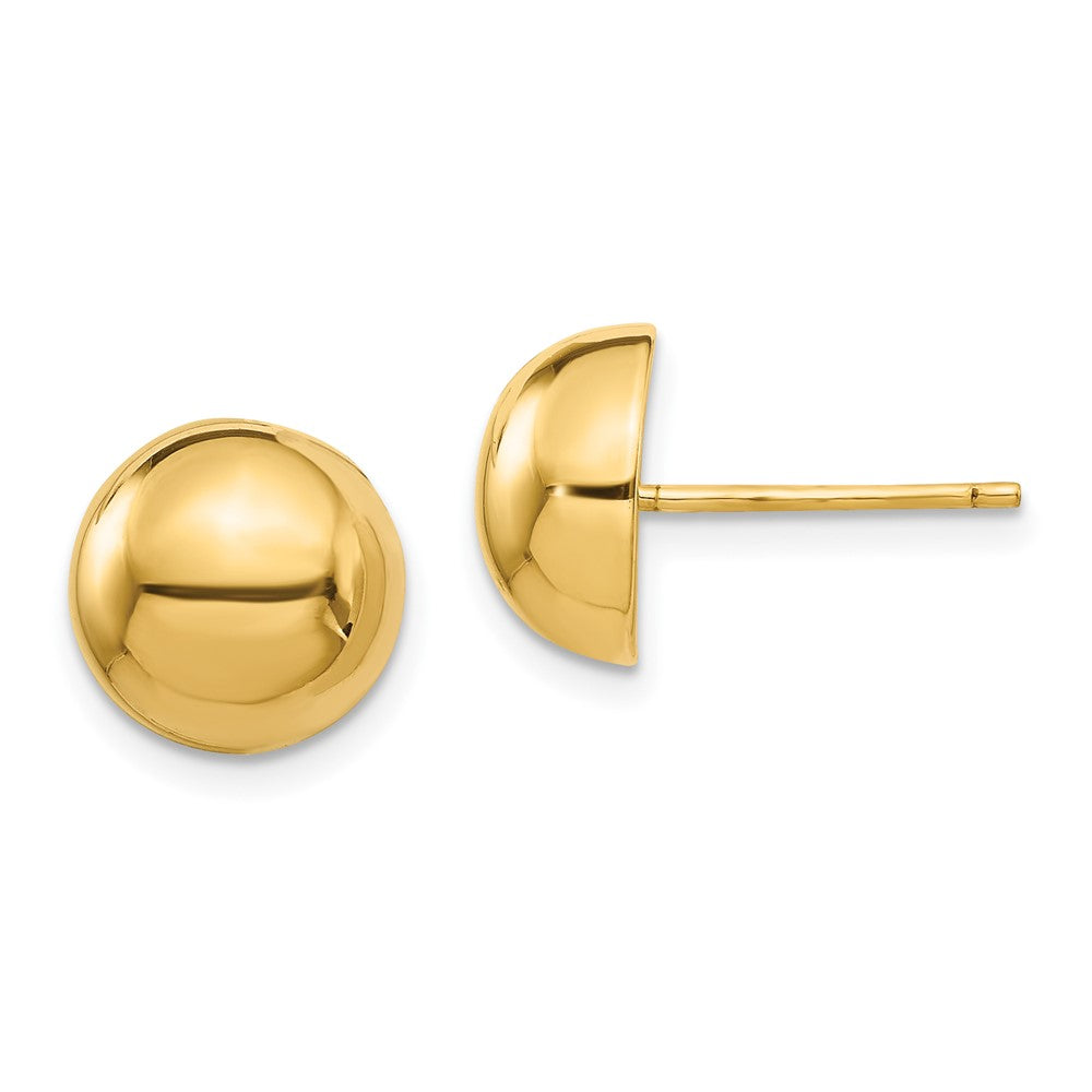 14k Polished 10mm Half Ball Post Earrings-E1034