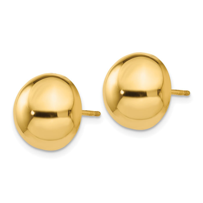 14k Polished 12mm Half Ball Post Earrings-E1035