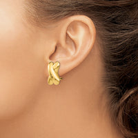 14k Polished X Omega Back Post Earrings-E157