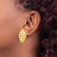 14k Polished Fancy Omega Back Post Earrings-E397