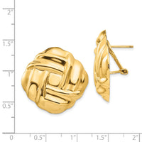 14k Polished Fancy Omega Back Post Earrings-E397