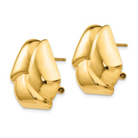 14k Polished Knot Omega Back Post Earrings-E428