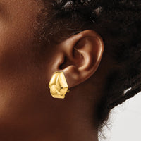 14k Polished Knot Omega Back Post Earrings-E428