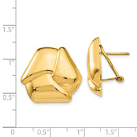 14k Polished Knot Omega Back Post Earrings-E428