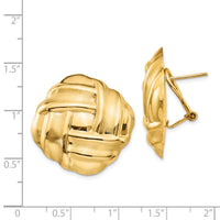 14k Polished & Satin Omega Back Post Earrings-E564