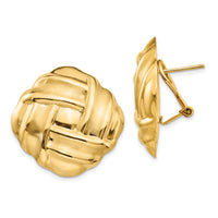 14k Polished & Satin Omega Back Post Earrings-E564