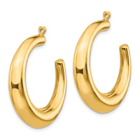 14k Polished Hollow Hoop Earring Jackets-E622J