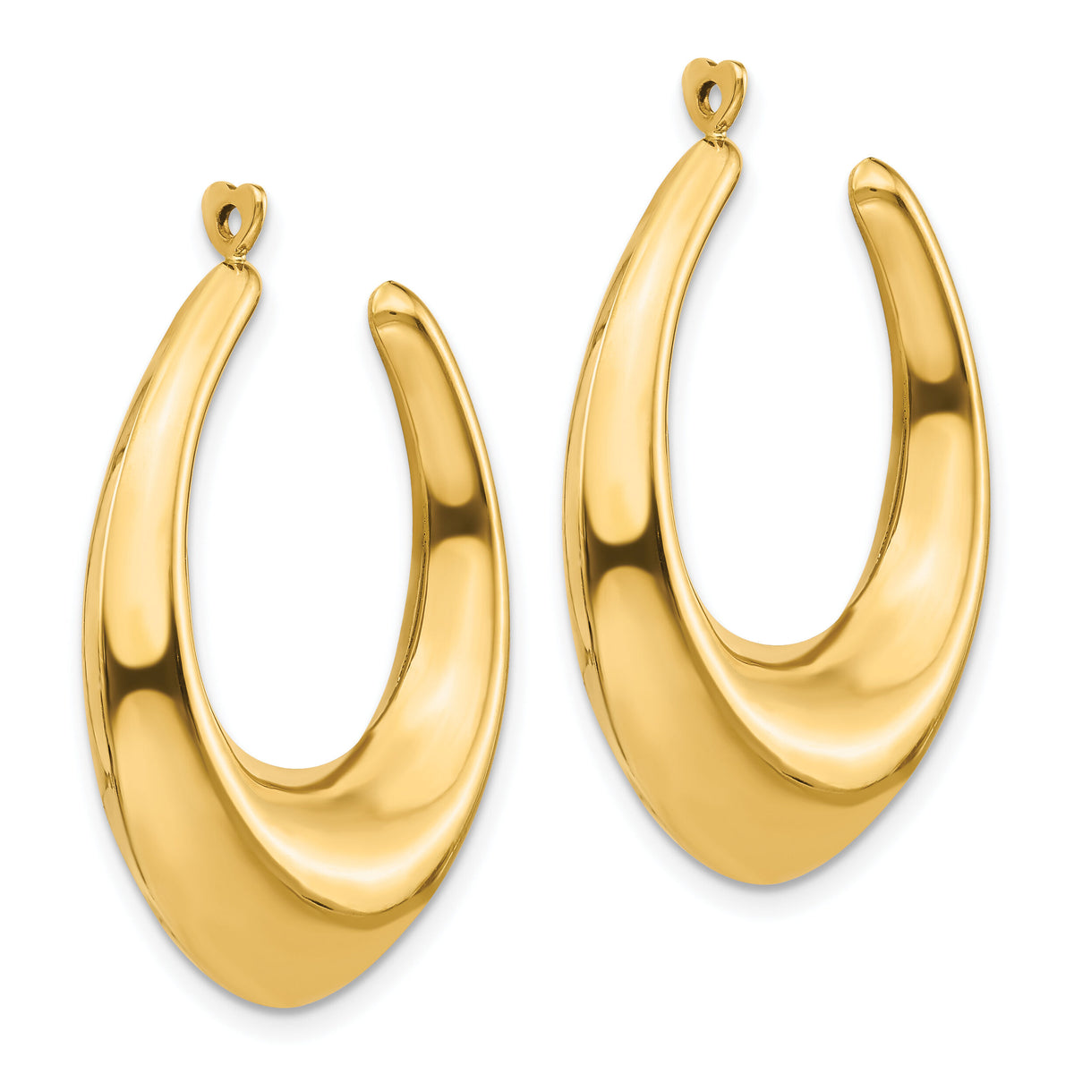 14k Polished Hollow Hoop Earring Jackets-E624J