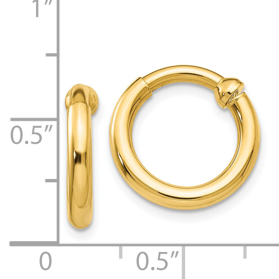 14k Non-Pierced Hoop Earrings-E658