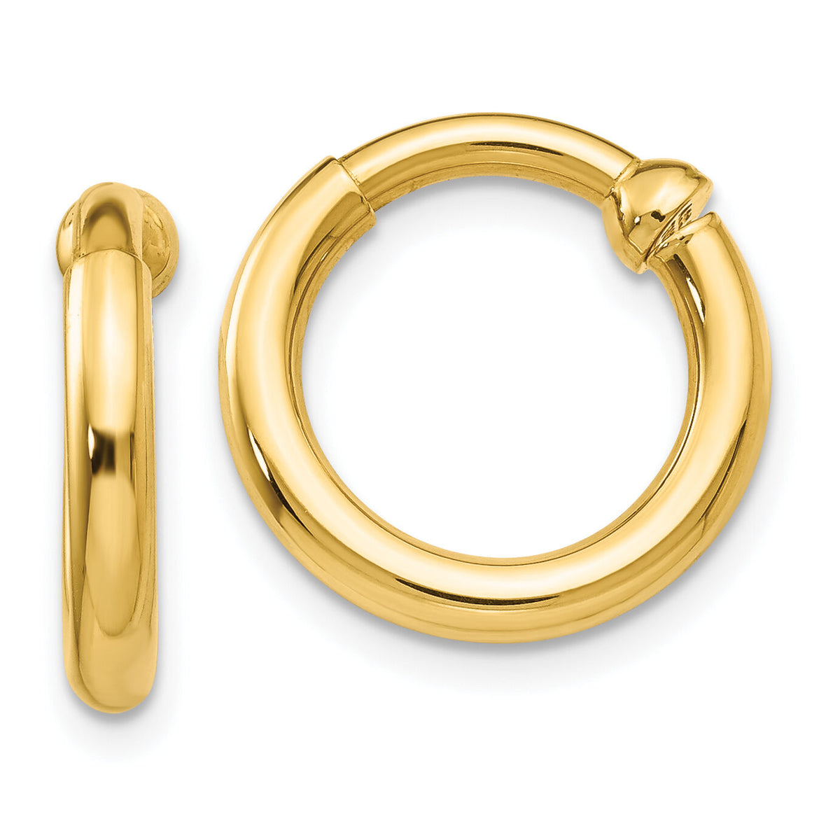 14k Non-Pierced Hoop Earrings-E658