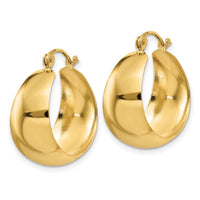 14k Polished 10.5mm Tapered Hoop Earrings-E673