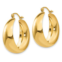14k Polished 10.5mm Tapered Hoop Earrings-E674
