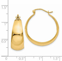 14k Polished 10.5mm Tapered Hoop Earrings-E674