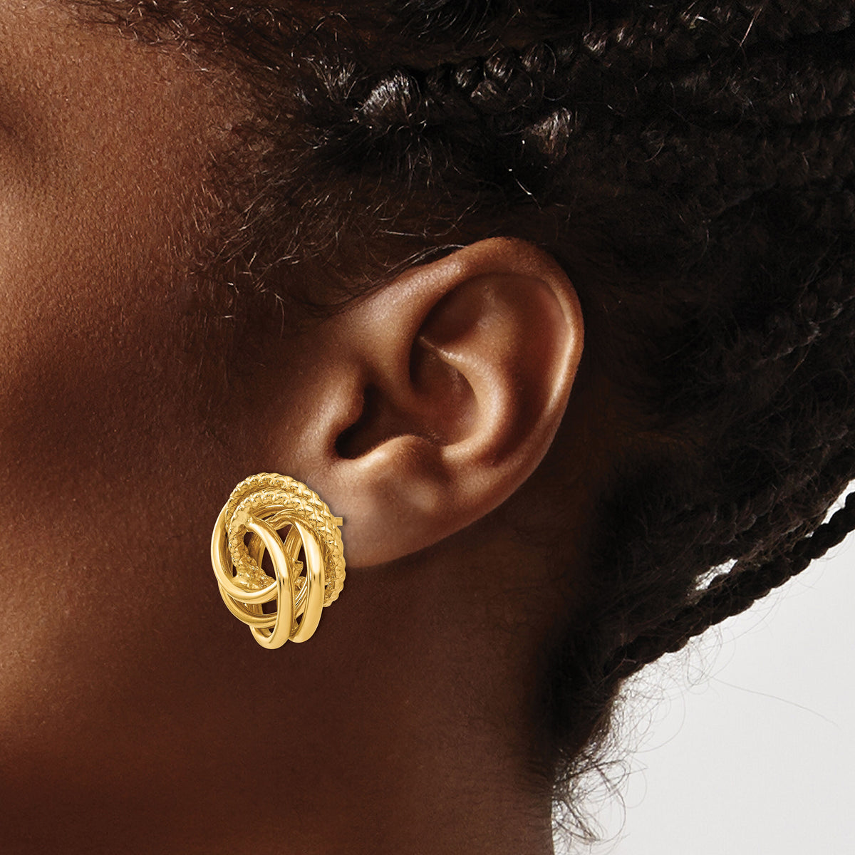 14k Love Knot Earrings-E695
