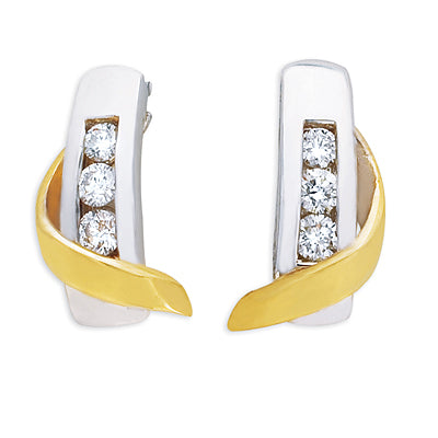 Yellow & White Gold Diamond Earring