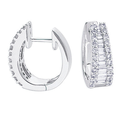White Gold Huggie Earring