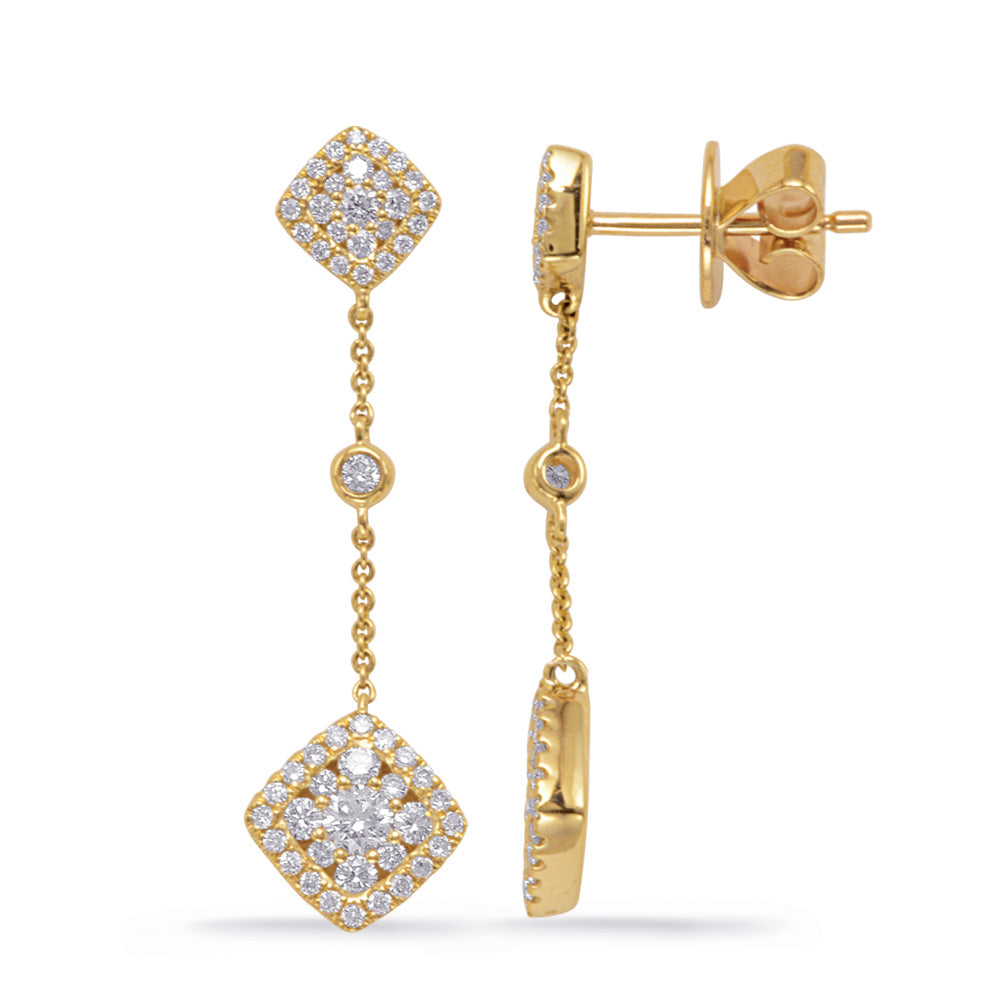 Yellow Gold Diamond Earring