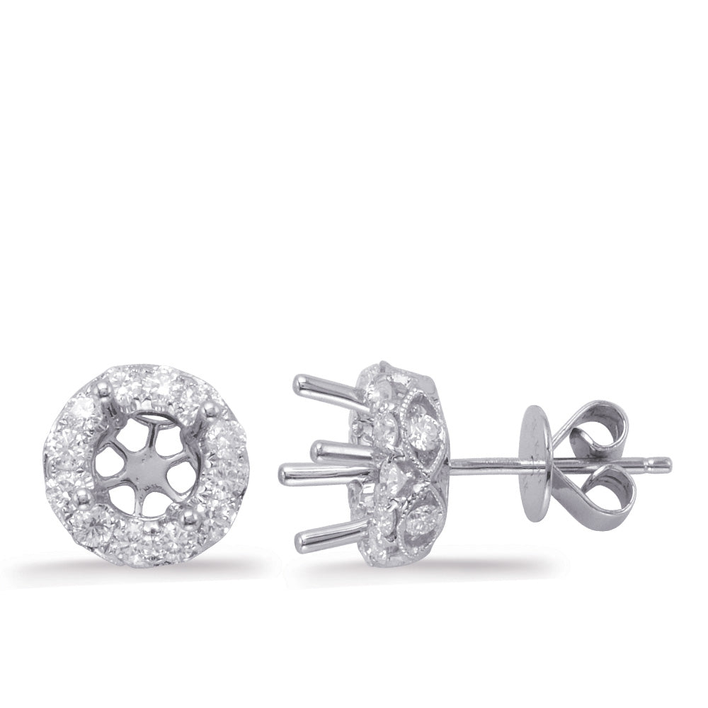 Halo Diamond Earring For .50cttw Round