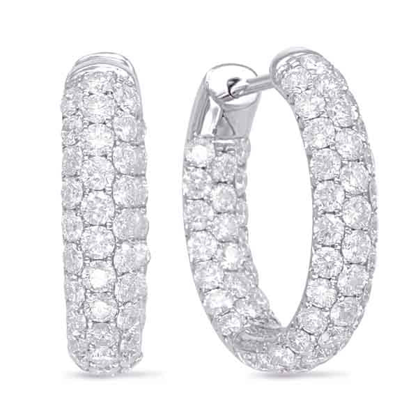 White Gold Diamond Hoop Earring