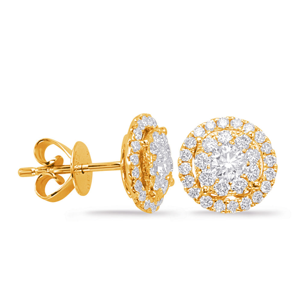 Yellow Gold Diamond Earring 0.50cttw