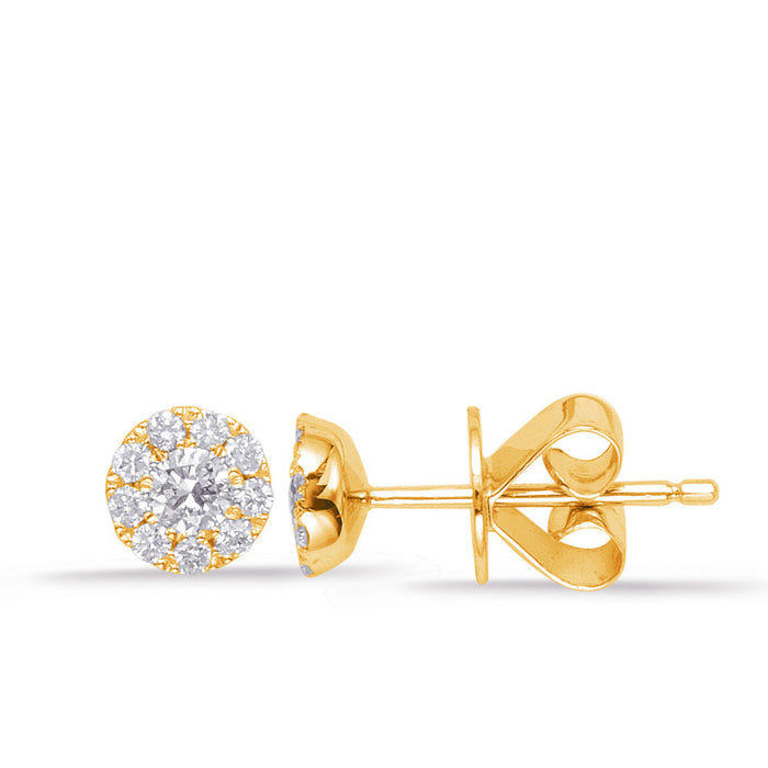 Yellow Gold Diamond Earring