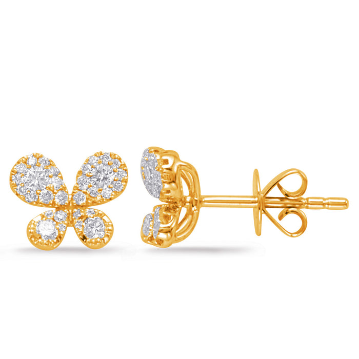 Yellow Gold Diamond Earring