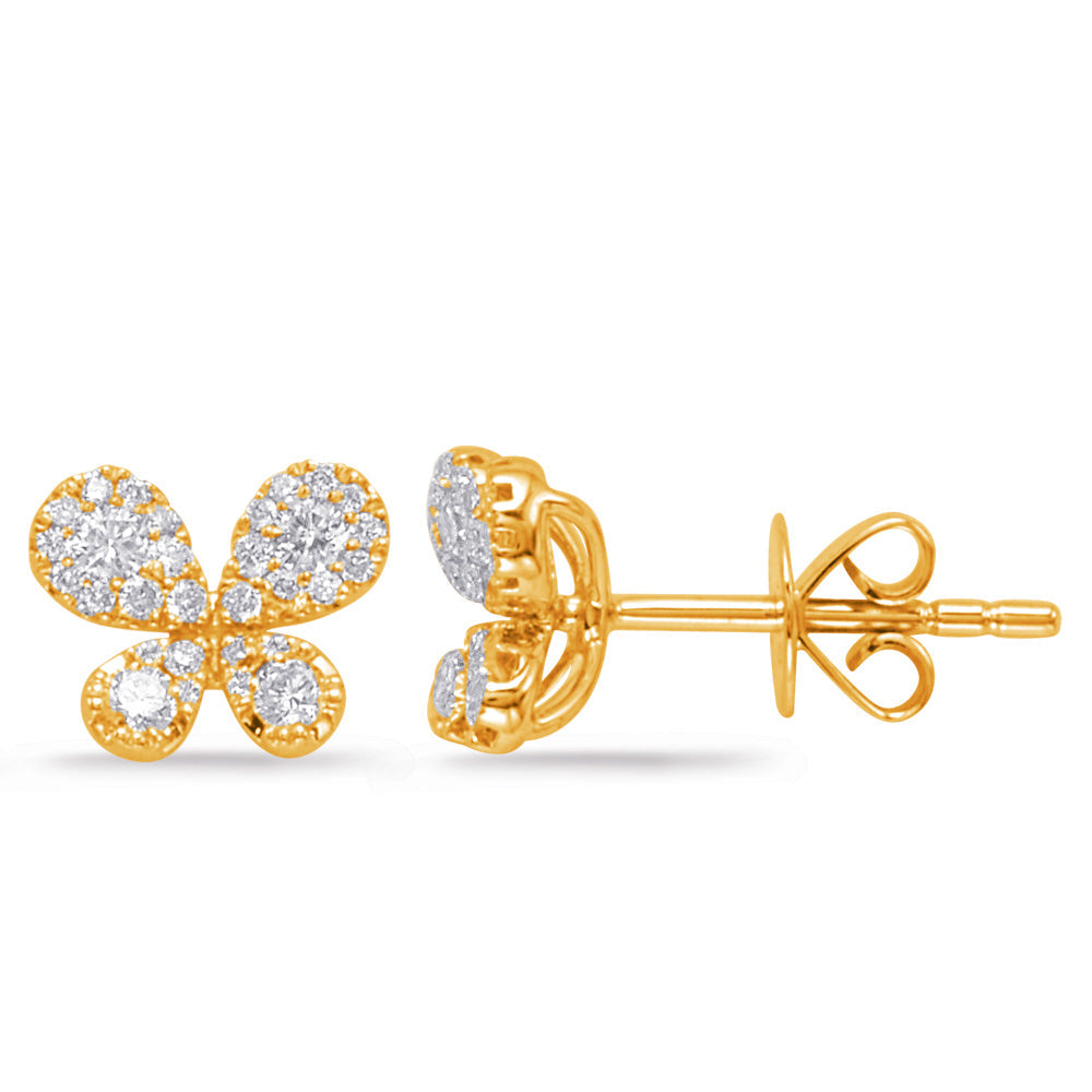 Yellow Gold Diamond Earring