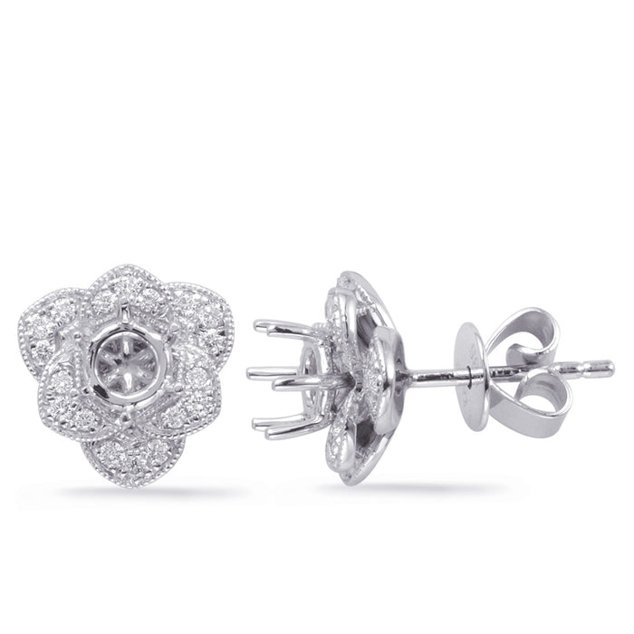 White Gold Diamond Earring For .50cttw