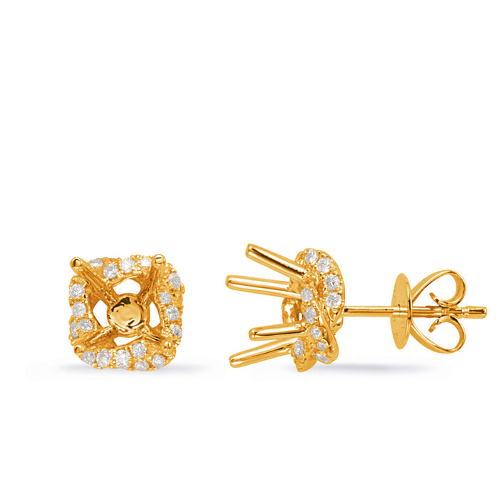 Yellow Gold Diamond Earring For .50cttw
